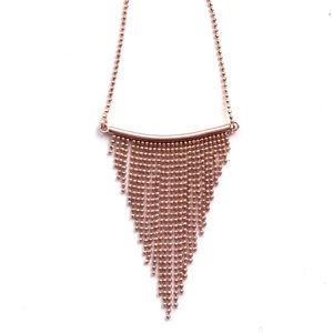18kt Rose gold vermeil faceted ball fringe chain necklace NEW!